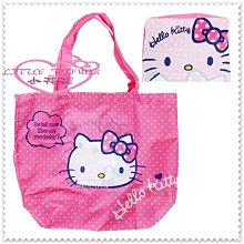 小花花日本精品♥ Hello Kitty   環保購物袋 手提袋  桃色點點拿小熊 42090908
