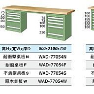 [家事達]台灣 TANKO-WAD-77061W 雙櫃型重量型工作桌-原木桌板 特價