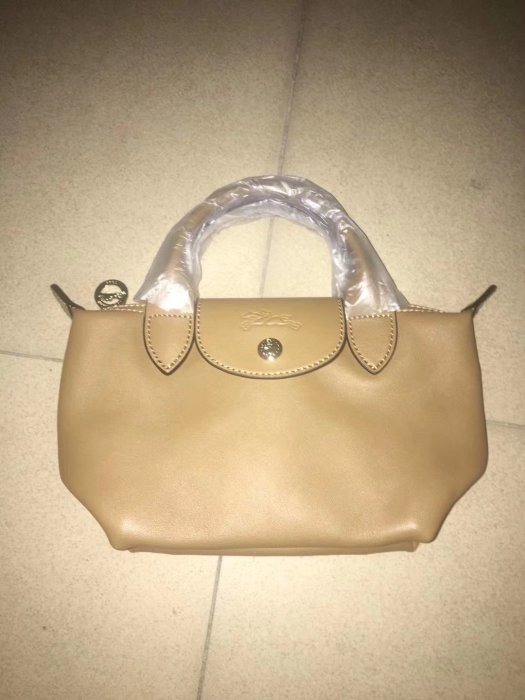 ╭☆包媽子店☆LONGCHAMP mini手提 LE MINI PLIAGE CUIR 羊皮迷你款餃子包