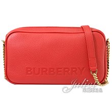 【茱麗葉精品】全新精品 BURBERRY 專櫃商品 8052850 烙印LOGO荔枝牛皮斜背相機包.紅 現貨