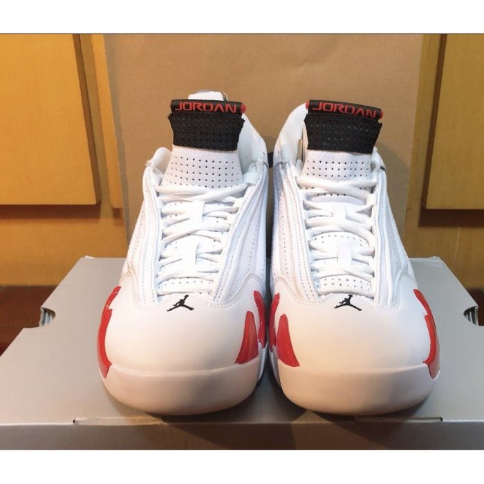 【正品】全新 Air Jordan 14 "Candy Cane”487471-100 籃球 白紅潮鞋