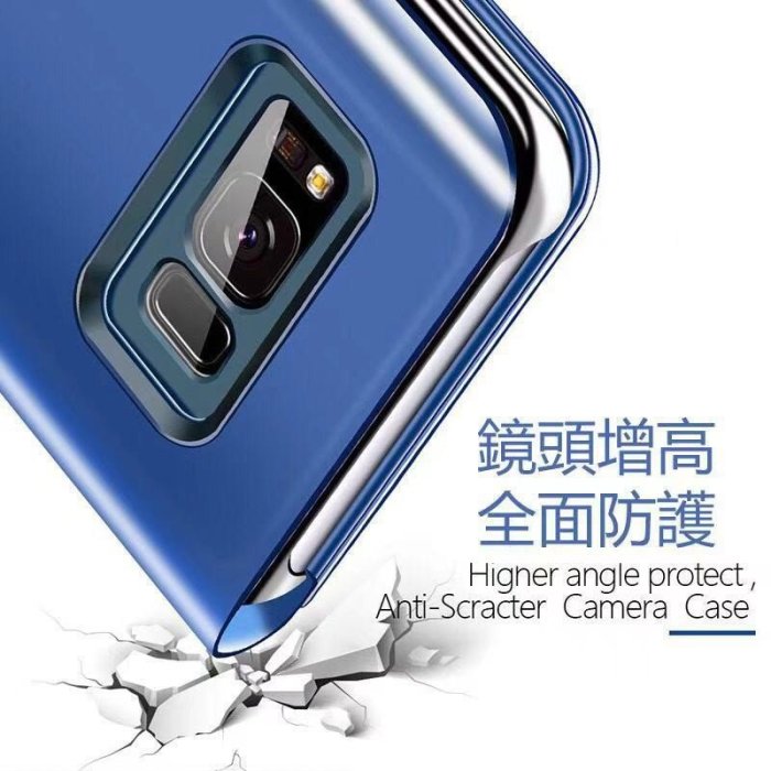 三星手機殼 鏡面皮套 保護殼 智能 感應 立式 帶支架 全透視 S8 S9 S7edge S10 S20 S21 S22-現貨上新912