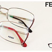 【My Eyes 瞳言瞳語】FENDI 義大利品牌 棗紅色金屬光學眼鏡 舒適大框面 簡約高雅風格 窄臉型佳 (F959)