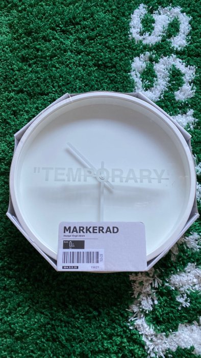 Virgil Abloh X IKEA MARKERAD Temporary Wall clock Off-White