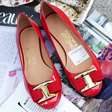 Ferragamo NINNA 1 cm Rosso 蝴蝶結低跟娃娃鞋 1 cm 紅