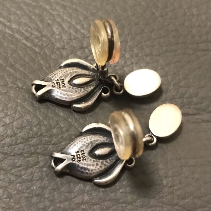 Beau - Vintage Sterling Silver Screw Back Earrings