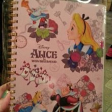 Ariel's Wish-日本東京迪士尼Disney愛麗絲Alice妙妙貓時鐘兔彩色內頁橫條紋線圈筆記本，附書夾-現貨