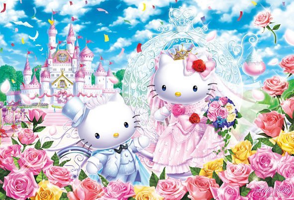 31-400 絕版1000片日本進口拼圖 三麗鷗 Hello Kitty 凱蒂貓 城堡夢幻婚禮