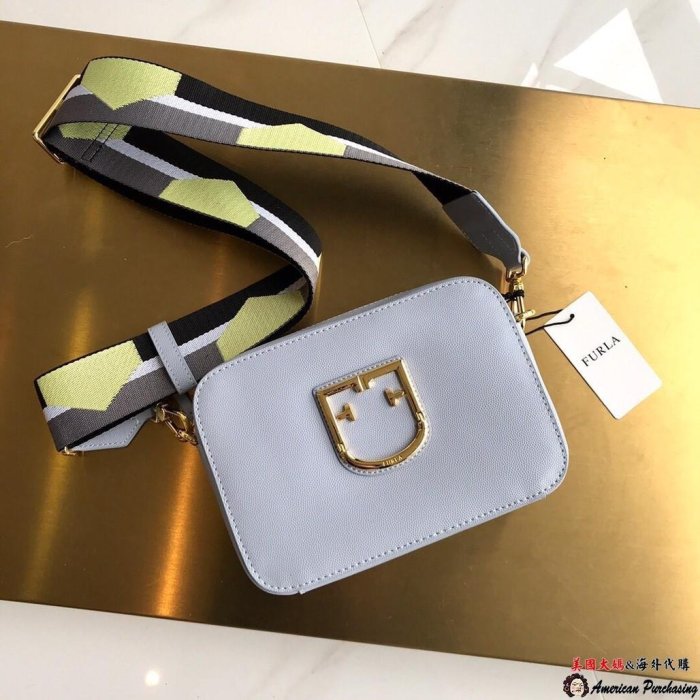 潮牌 FURLA 時尚新寵兒 全新BRAVA灰色小方包 肩背包 歐美outlet代購-雙喜生活館