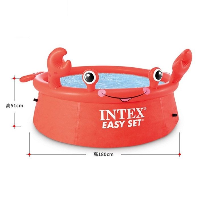 INTEX26100 6尺螃蟹碟形水池 戶外家庭游泳池 碟形水池 簡易水池