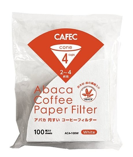 日本製三洋 CAFEC 02 1~4杯 麻纖錐形濾紙V60 漂白│無漂白 100入 AC4-100【金谷65番咖啡】