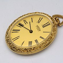 《寶萊精品》MENTOR 金黃大橢圓手動式懷中錶