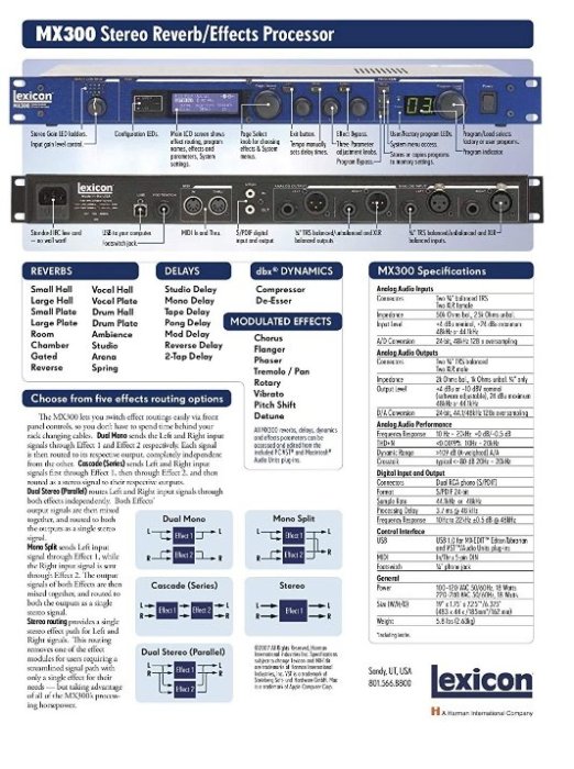 昌明視聽】LEXICON MX300 專業級立體聲音效效果處理器| Yahoo奇摩拍賣