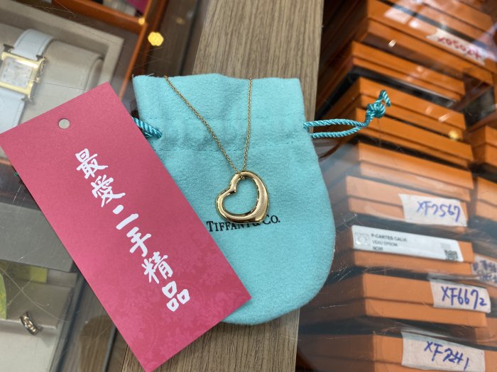 ☆最愛二手精品☆ TIFFANY & Co. Open heart 750 18K玫瑰金愛心墜子造型項鍊 C0987