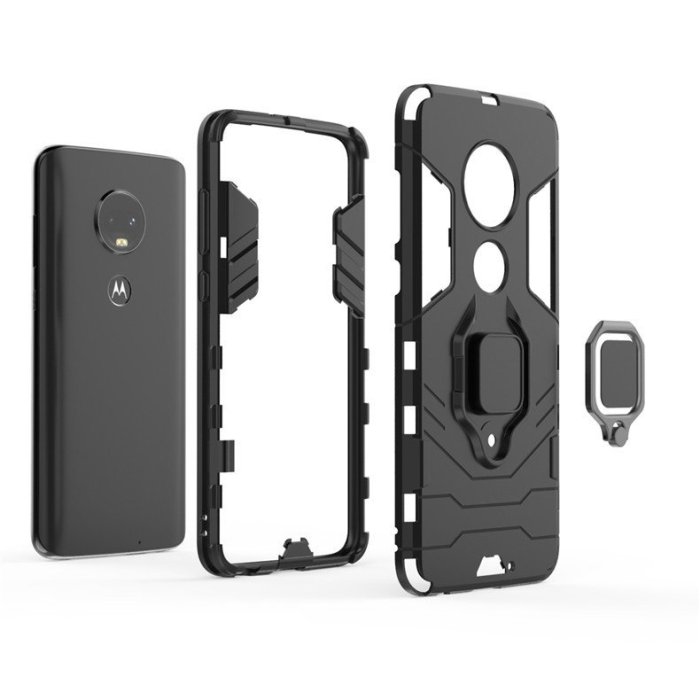 手機殼適用MOTO G7指環支架黑豹手機殼 G7play歐版車載鎧甲防摔套