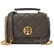 【茱麗葉精品】【全新商品】TORY BURCH 專櫃商品 87861 經典LOGO菱格紋兩用包.岩石灰 現貨