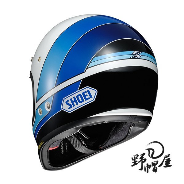 《野帽屋》日本 SHOEI EX-Zero 復古越野帽 山車帽 哈雷 全罩安全帽 #EQUATION TC-11 藍白