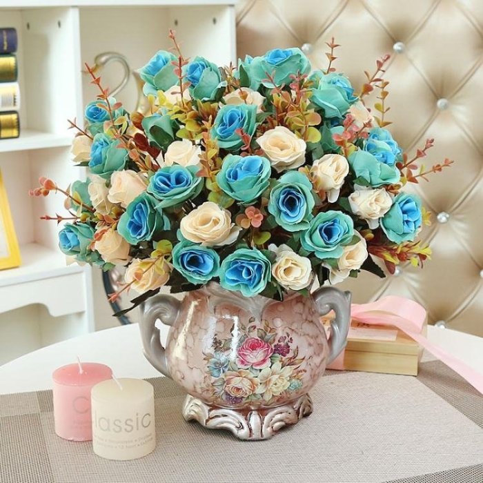 仿真花 客廳裝飾歐式塑料仿真花藝擺件室內擺設干花束盆栽茶幾餐桌假花