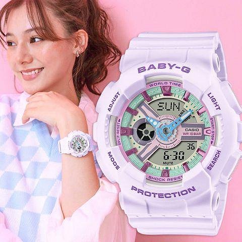 CASIO 手錶公司貨  BABY-G柔和色彩與金屬質感BA-110XPM-6A 附發票