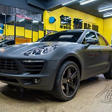 【熊獅貼膜】保時捷Porsche MacanS 全車改色3M2080 消光黑 大燈STEK TPU犀牛皮 客製化車身拉線