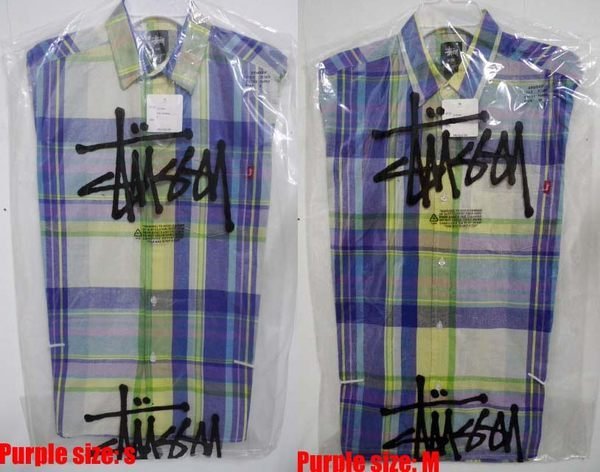 【 超搶手 】全新正品 2012 S/S 夏季最新款 Stussy Big Madras Shirt 格子 格紋襯衫 紅 M 綠 M 紫 S M
