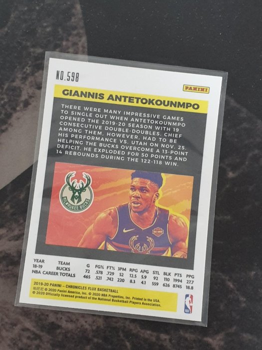 2019 Panini Chronicles Flux Giannis ANTETOKOUNMPO 希臘字母哥 NBA巨星