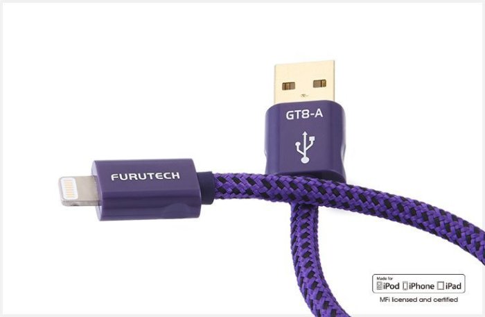 [紅騰音響]Furutech GT8-A 銀銅合金線 Lightning to USB A連接線(另有Type-C to Lightning) 即時通可議價