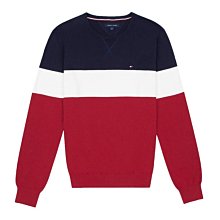 ☆【TH男生館】☆【TOMMY HILFIGER大LOGO拼色針織衫】☆【TOM003N6】(XL)