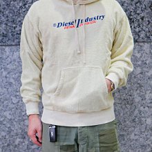 DIESEL 2022FW S-UMMERRY 電繡LOGO 毛巾絨 帽TEE 淺卡其色