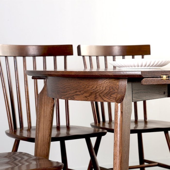 特賣-餐桌可變圓桌家用折疊全實木伸縮方圓兩用10人北歐簡約現代大圓桌 -爆款