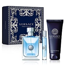 《小平頭香水店》VERSACE 凡賽斯 經典 男性淡香水禮盒(淡香水100ML+淡香水10ML+沐浴精150ML)