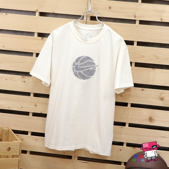 球鞋補習班 特價優惠 NIKE BACKETBALL TEE 米白 刺繡 厚磅 有機棉 短袖 T恤 DD0829-901