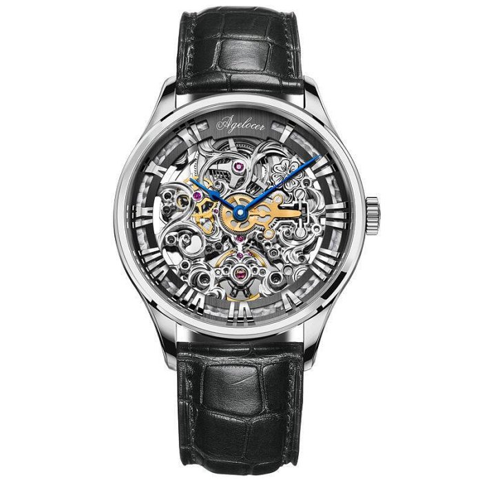 AGELOCER艾戈勒 黑森林雙面鏤空自動機械表男士手表時尚商務腕表