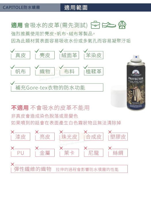 糊塗鞋匠 優質鞋材 L154 法國CAPITOLE防水噴霧200ml 1罐 皮革防水防汙噴霧劑 防水防汙劑