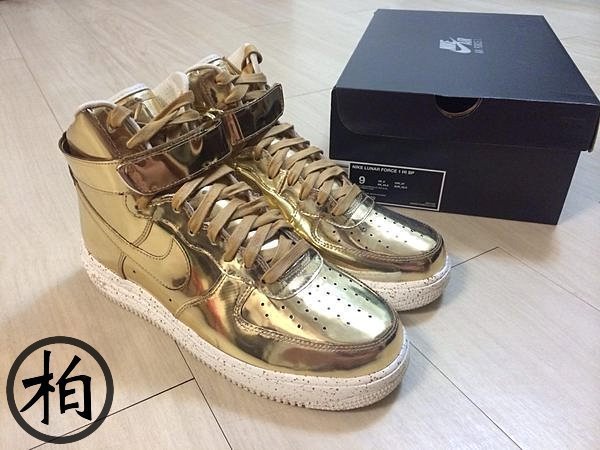 【柏】台灣公司貨 NIKE LUNAR FORCE 1 HI SP 高統 土豪金 652845-770 男鞋 US9