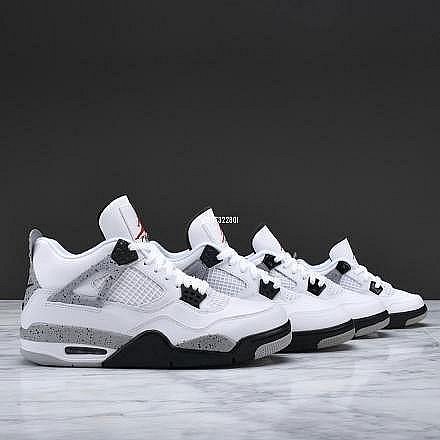 專櫃貨Air Jordan 4 Retro White Cement 白水泥 男女籃球鞋