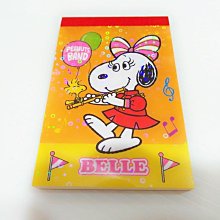 日本大阪環球影城限定商品 SNOOPY史努比系列 BELLE小便條紙