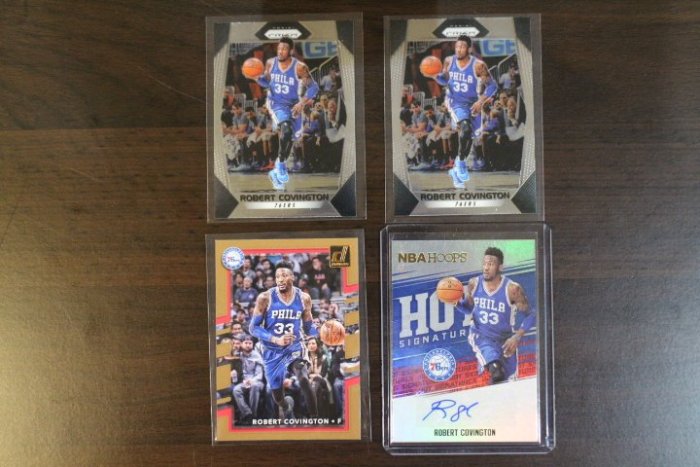 76人~Robert Covington Hoops亮面簽名卡~Prizm銀卡~Donruss lot 4