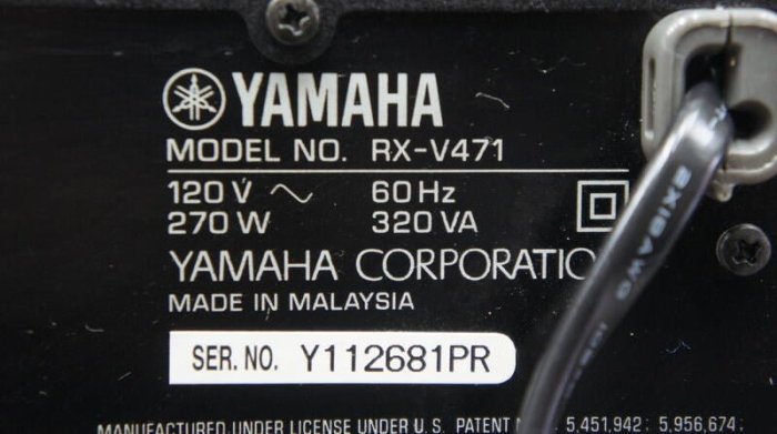 YAMAHA 5.1多聲道3D藍光環繞擴大機RX-V471 有原廠搖控 具備4 輸入/1 輸出HDMI 介面