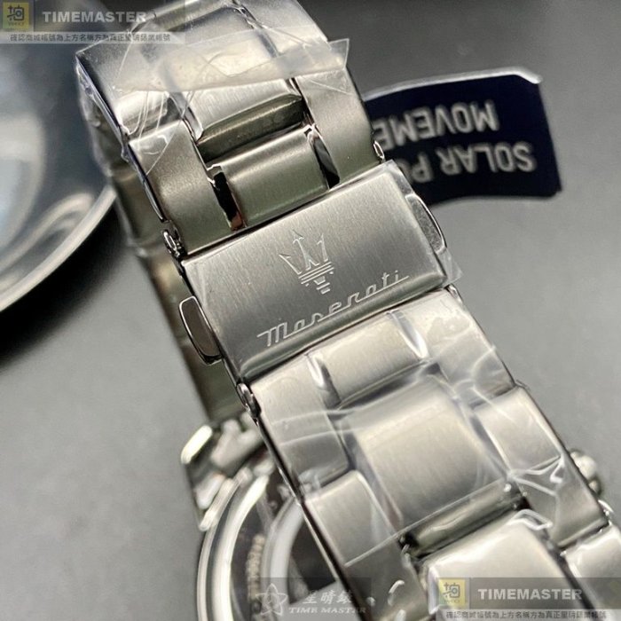 MASERATI手錶,編號R8873645004,44mm銀錶殼,銀色錶帶款