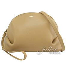 【茱麗葉精品】全新精品 CHLOE 專櫃商品 JUDY 燙金LOGO手提帶設計小牛皮斜背包.卡其 現貨