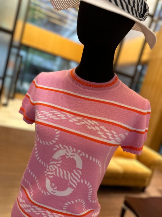 Hermes粉色短袖針織衫We11122356