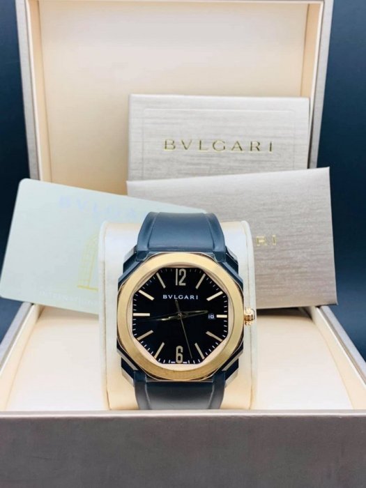 重序名錶 BVLGARI 寶格麗 OCTO Ultranero系列 玫瑰金錶圈 自動上鍊腕錶