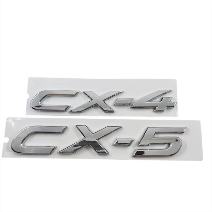 1 X ABS Chrome CX4 CX5 字母徽標汽車自動標誌徽章貼紙馬自達 CX-4 CX-5 貼花更換-飛馬汽車