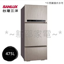 *~新邵電館~* SANLUX台灣三洋【SR-C475CV1A】475L 1級變頻3門電冰箱  20年老店