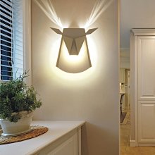 【奇滿來】鹿頭鹿角壁燈 臥室床頭燈 北歐創意個性簡約現代 客廳走廊走道餐廳 牛頭擺飾燈飾裝飾擺件裝潢AVKM