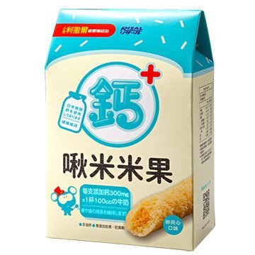 【藍色腳丫台中可面交】【小兒利撒爾】啾米米果(鈣配方)8捲入/嬰幼兒米餅/副食品/米製品