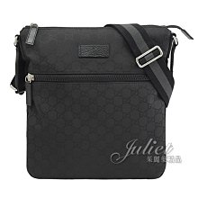 【茱麗葉精品】全新精品 GUCCI 專櫃商品 449184 經典雙G緹花緞面皮飾邊大斜背包.黑 現貨