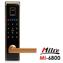 Milre 美樂 四合一密碼/指紋/卡片/鑰匙電子門鎖MI-6800黑金色(附基本安裝)