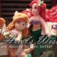 Ariel's Wish-日本東京Disney迪士尼海洋Q版BABY版小美人魚愛麗兒隨身攜帶型安撫娃娃-左邊款-現貨*1